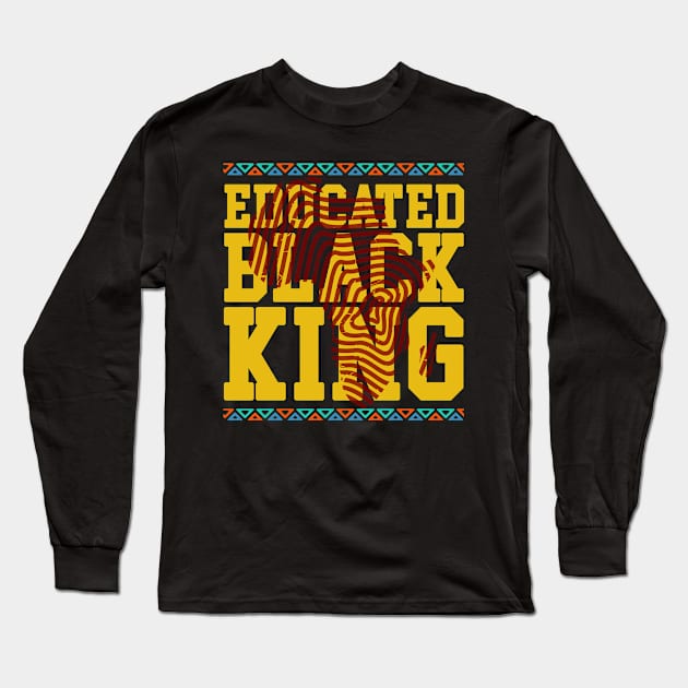 educated black king Long Sleeve T-Shirt by Magic Arts